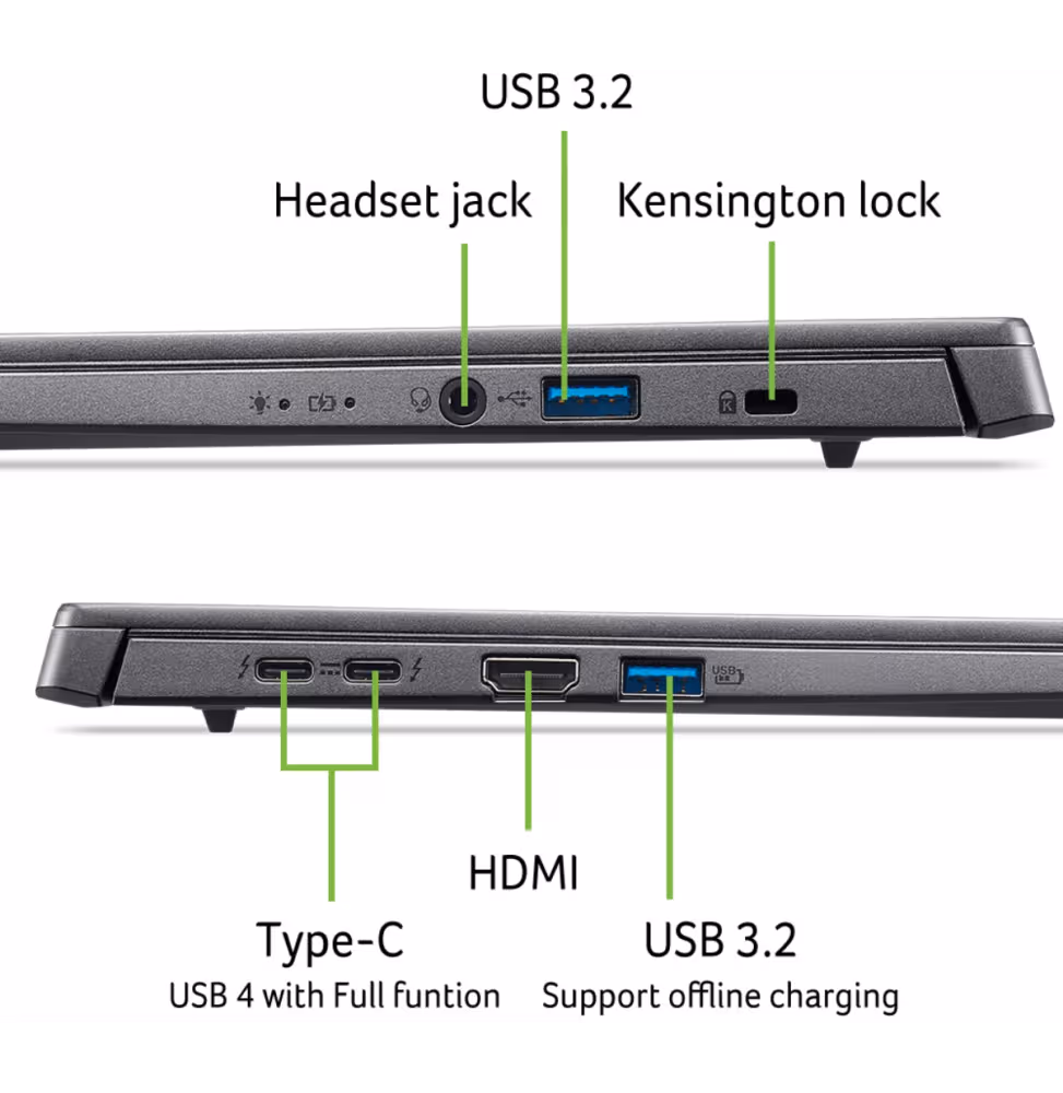 Acer Aspire 14  U5 16GB 512SSD W11H 1Y [NX.JFVEF.00Q] - vue 4
