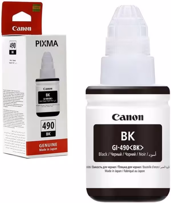 Canon GI-490BK Noir (0663C001AA) Bouteille d’encre d’origine - vue 3