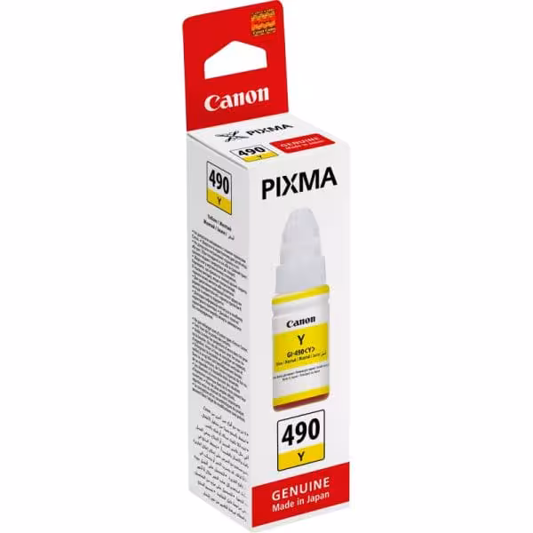 Canon GI-490Y Jaune Bouteille d’encre d’origine [0666C001AA] - vue 2