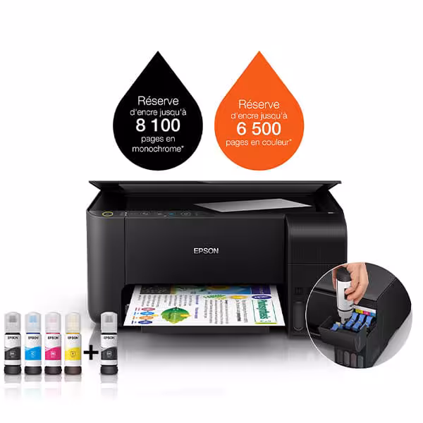 Epson L3150 Imprimante EcoTank 3EN1 Wifi [C11CG86407] - vue 2