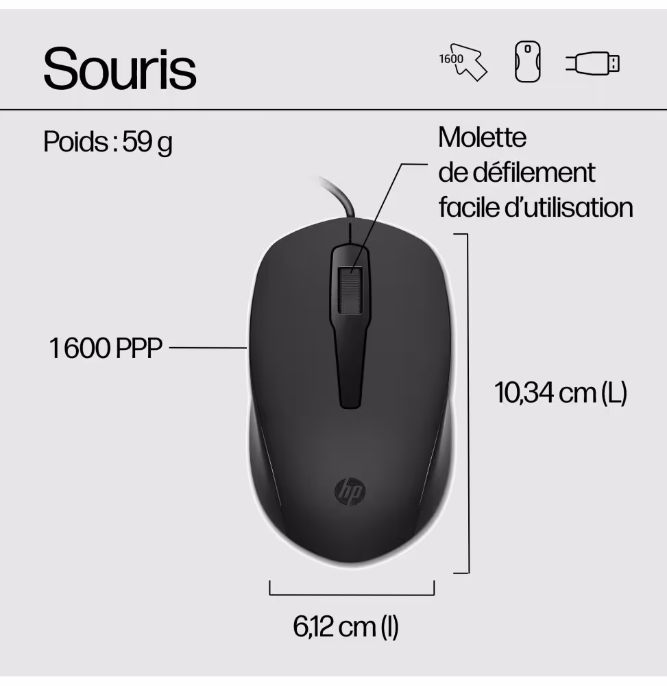 HP 150 Filaire Souris and Clavier Pack Ensemble French [240J7AA-ABF] - vue 4