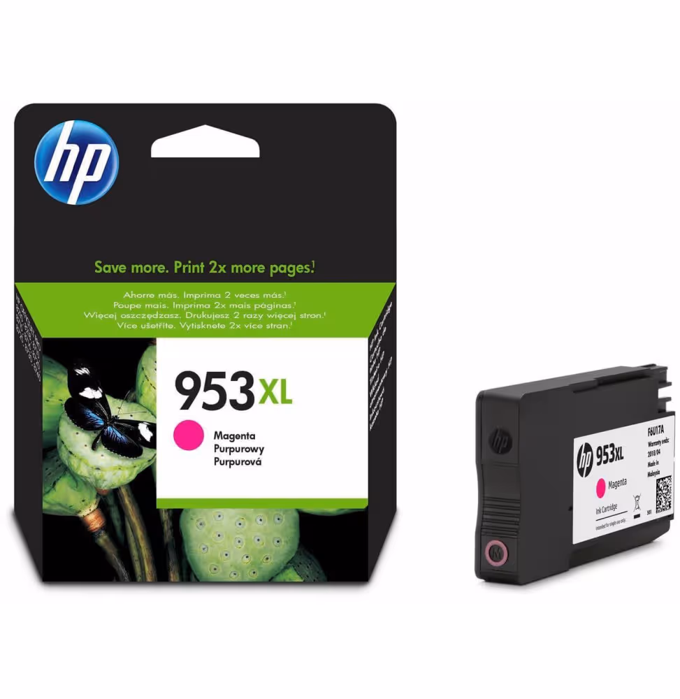 HP 953XL Magenta - Cartouche d'encre grande capacité HP d'origine [F6U17AE-BGX] - vue 2