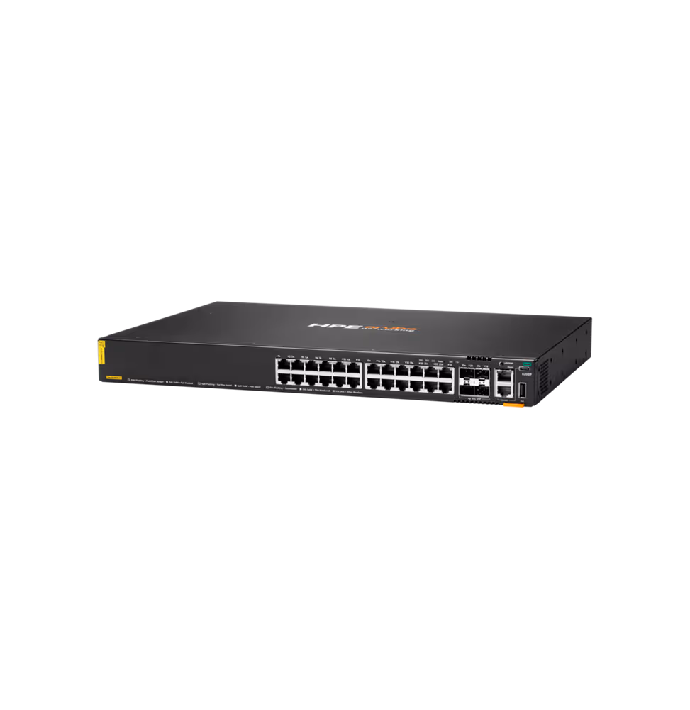 HPE Aruba CX 6200F 24G Class4 PoE 4SFP  370W [JL725B] - vue 2