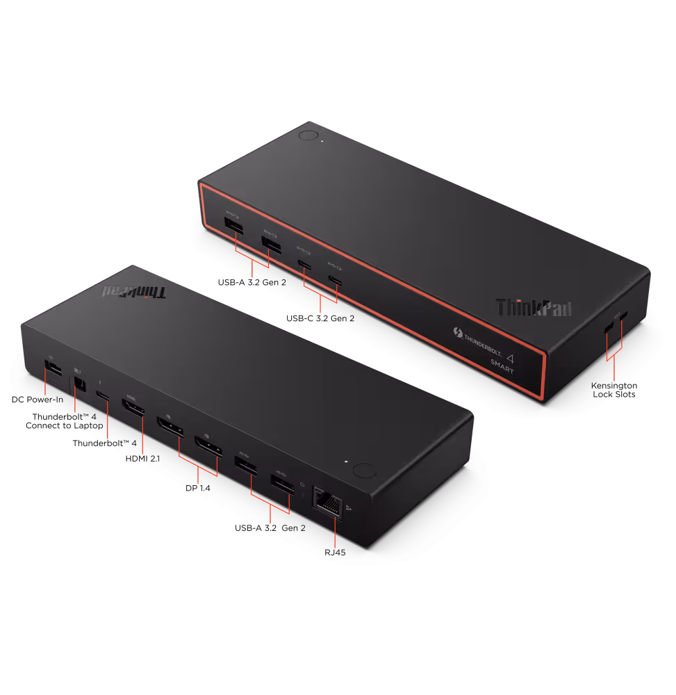 Lenovo Dock Station TP Thuderbolt4 Smart Gen2 [40BE0135EU] - vue 3