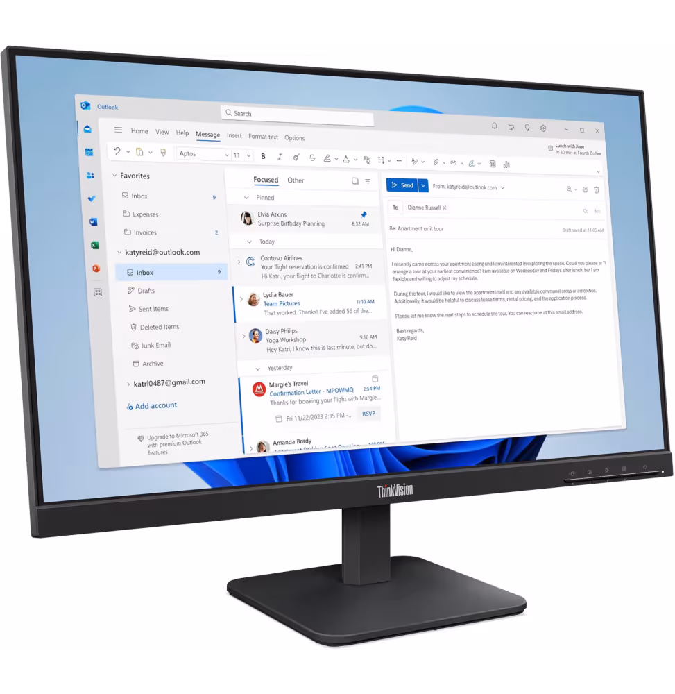 Lenovo Monitor S24-4e 23.8  FHD [64B5KAT1EU] - vue 2