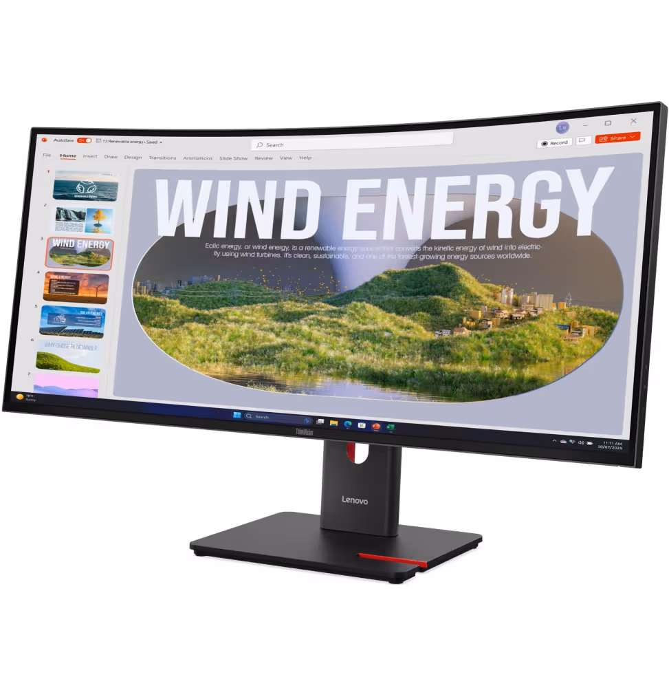 Lenovo Monitor T34WD-40 34  Curved [64AEGAT1EU] - vue 3