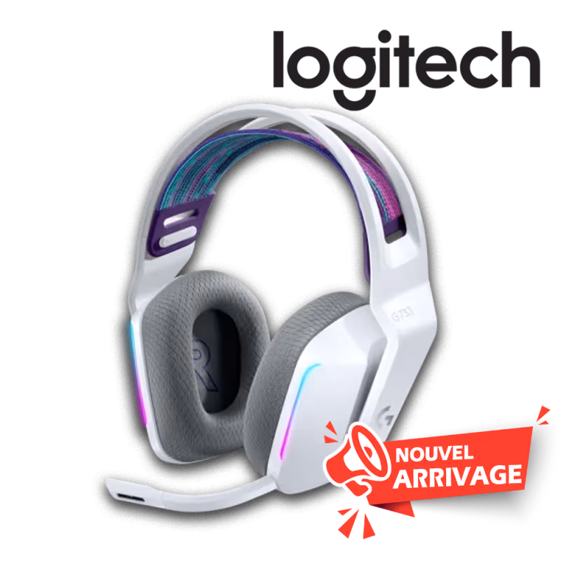 Logitech Casque Gamer PC G733 Lightspeed WiFi WH [981-000883]