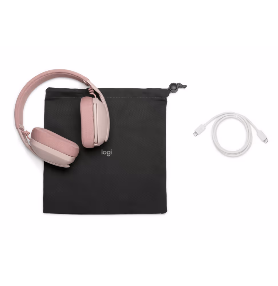 Logitech Casque Zone Vibe 100 Headphones - Rose [981-001224] - vue 7