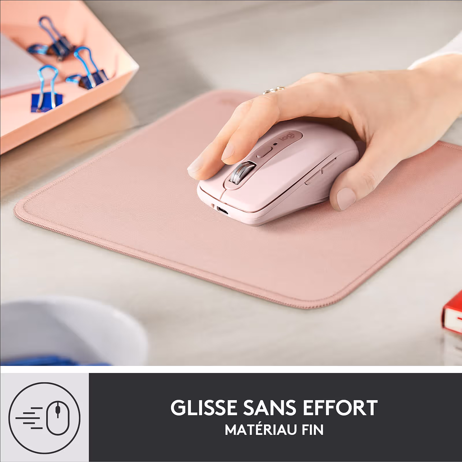 Logitech Tapis Souris Studio Series - Darker Rose [956-000050] - vue 2