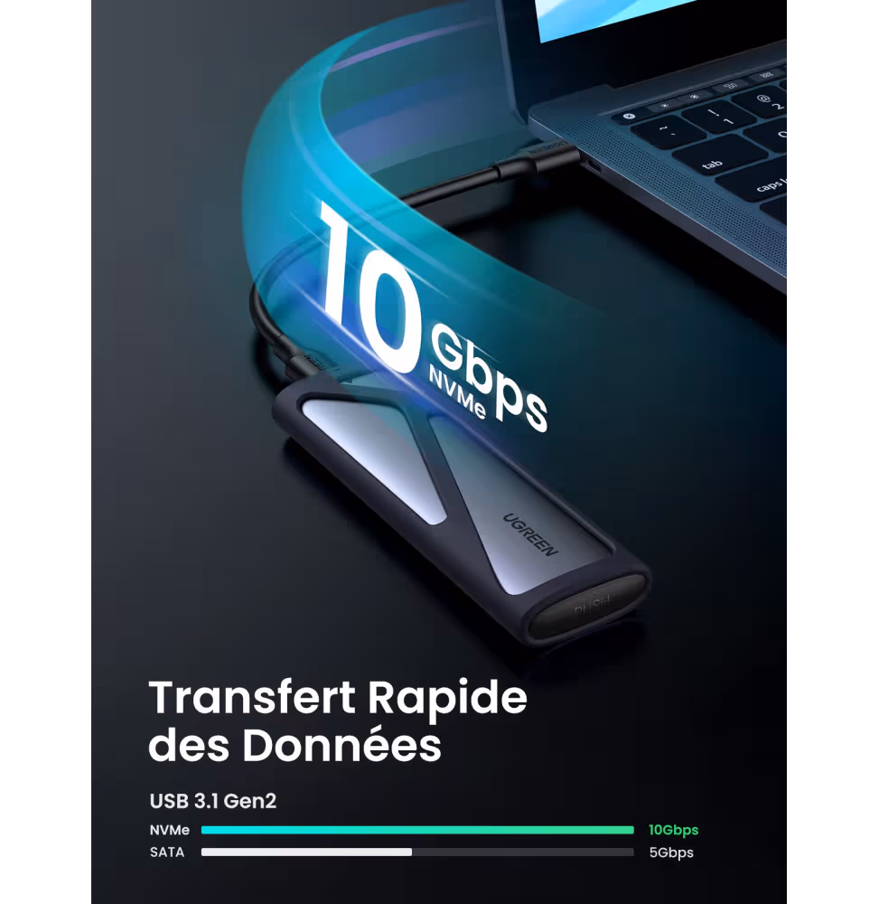Ugreen Boitier Disque Dur Externe Nvme M2 [10902] - vue 4