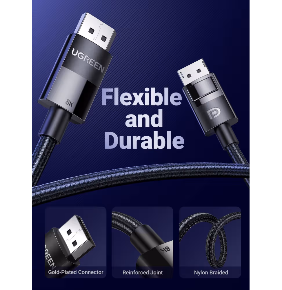 Ugreen Cable DP 1.4 Male To Male Cable  8K 3M [80393] - vue 2