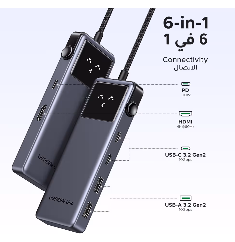 Ugreen Hub 6-in-1 USB-C [35998] - vue 3
