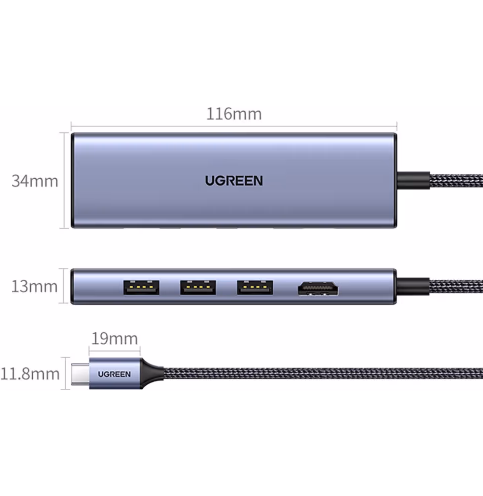 Ugreen Station d accueil USB-C 6 en 1 4K [20956A] - vue 4