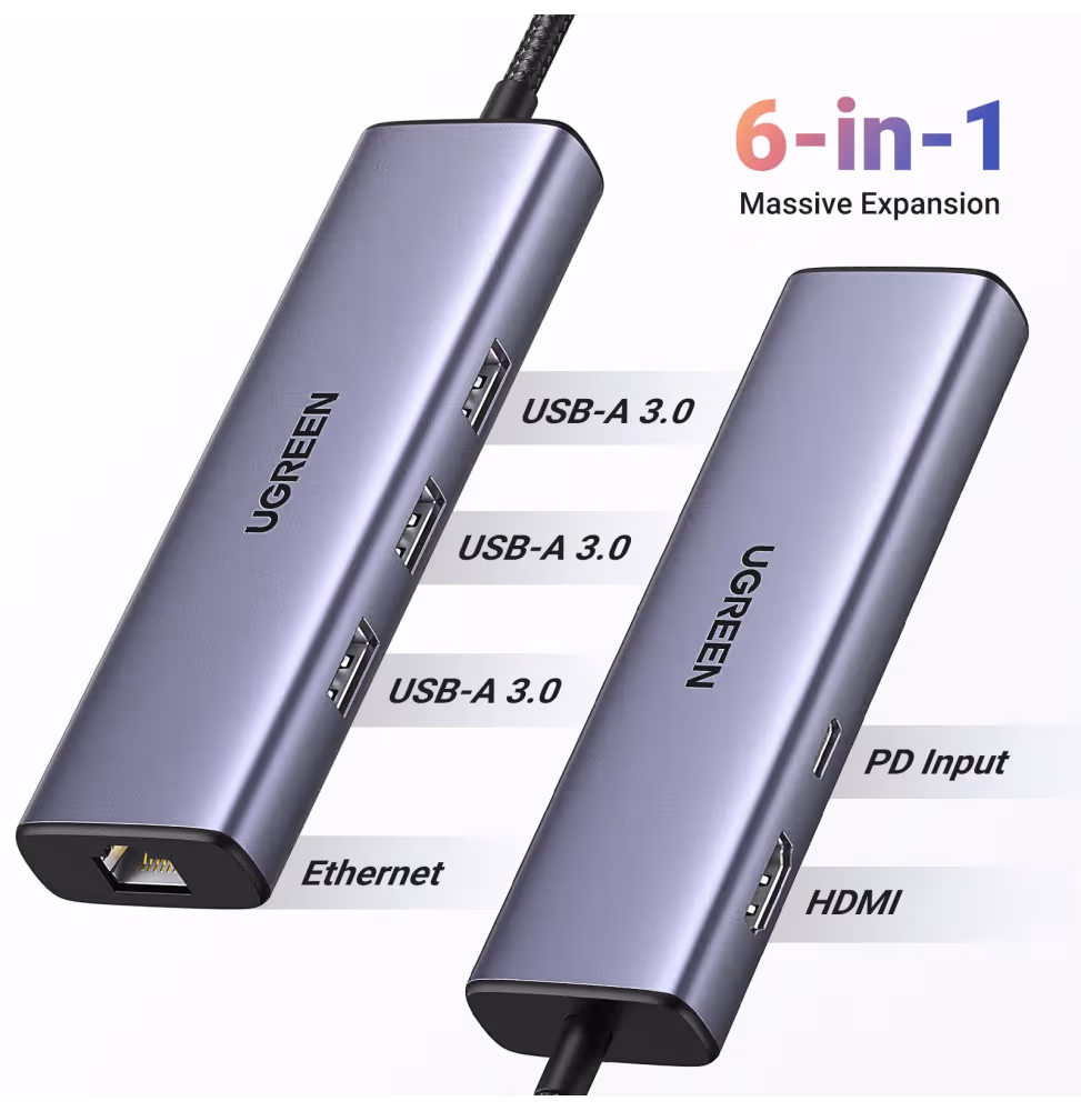 Ugreen Station d accueil USB-C 6 en 1 [15598] - vue 3