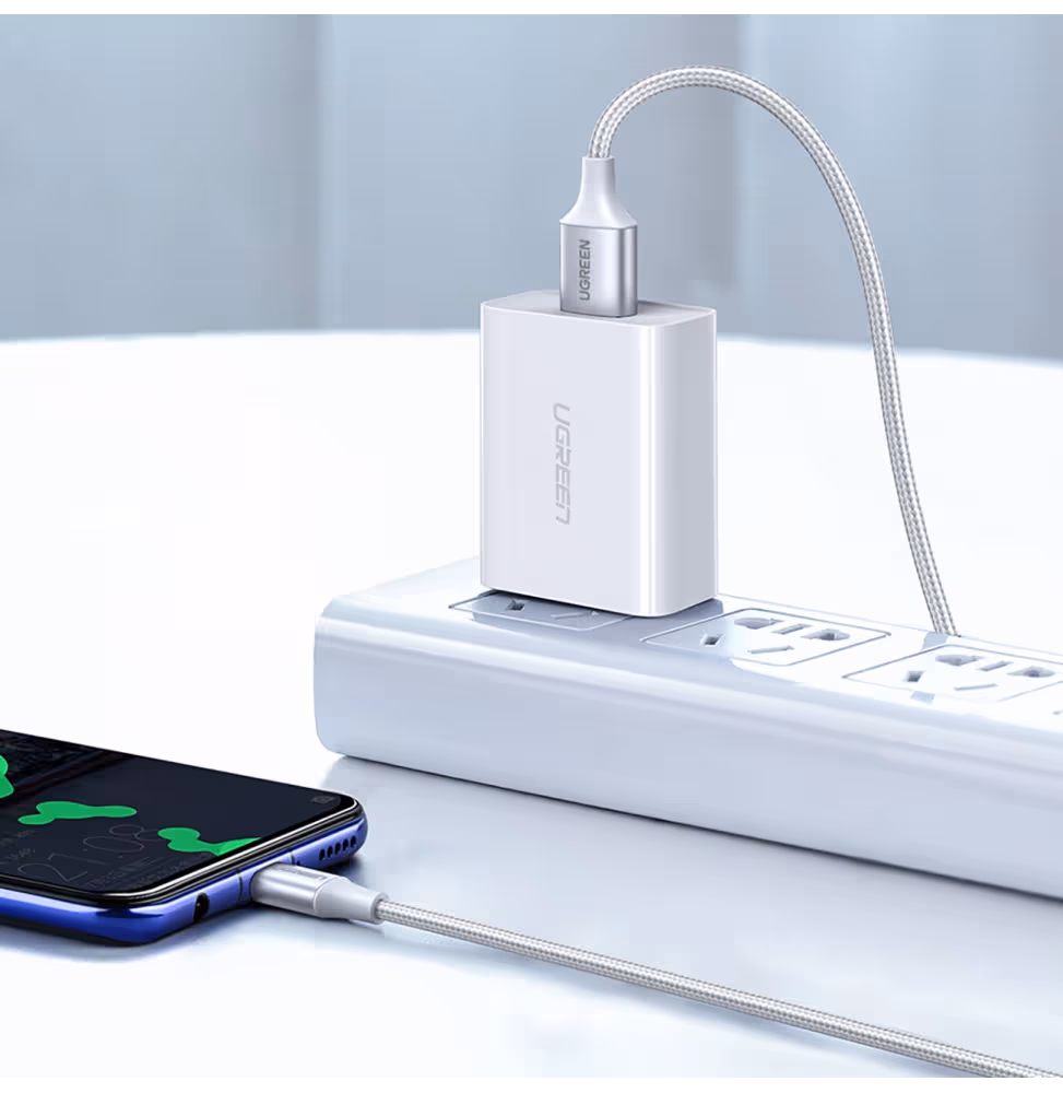 Ugreen USB-A 2.0 to USB-C Cable 1m Blanc [60131] - vue 2